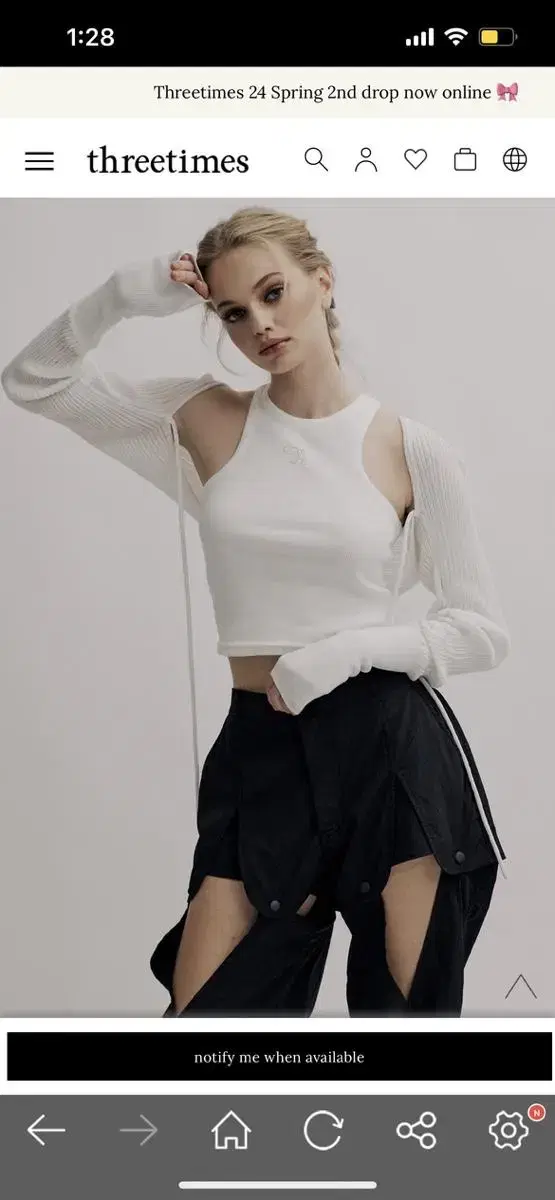 쓰리타임즈 쥬얼탱크탑 Jewel tank top cropped lengt